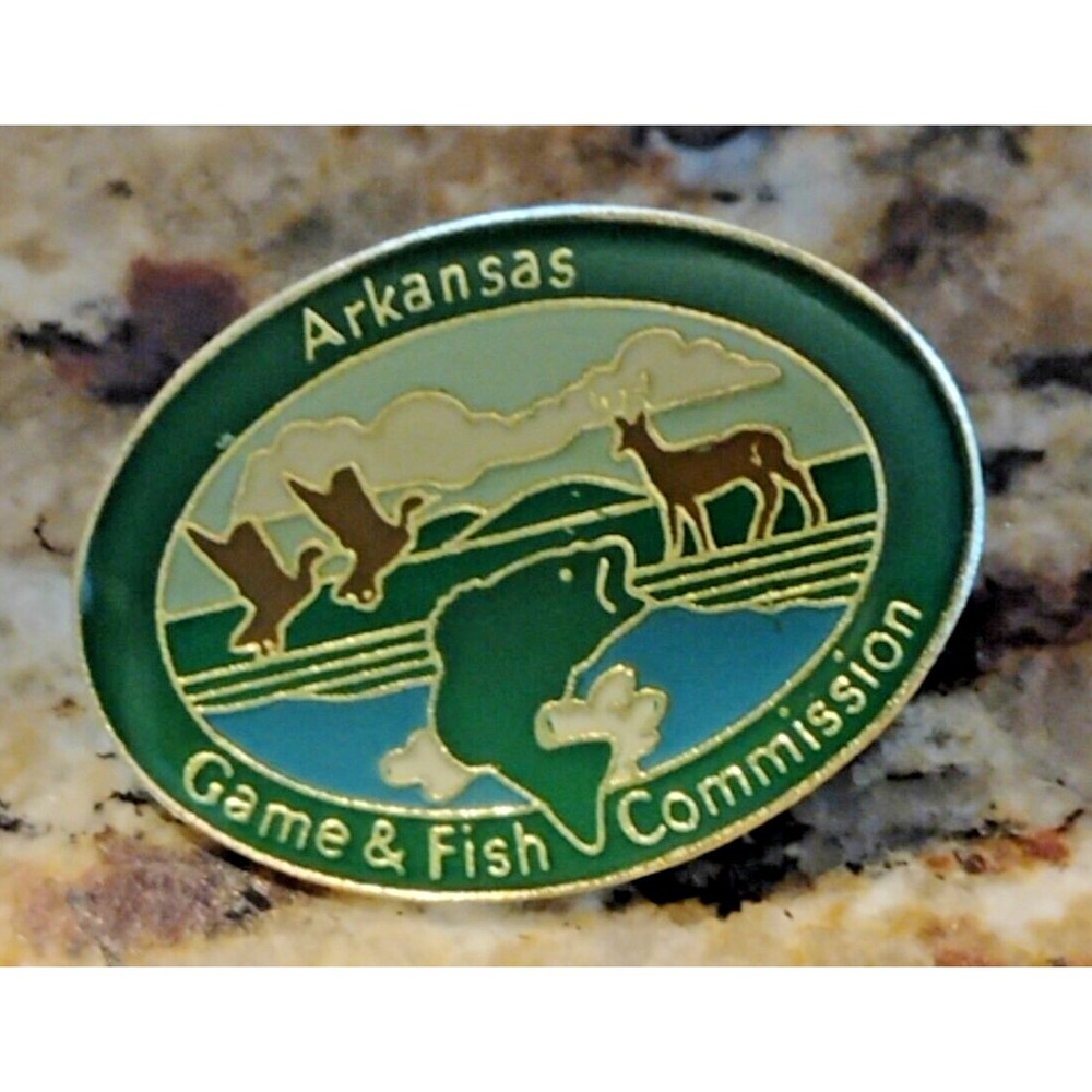 Arkansas Game & Fish Commission Souvenir Enamel Lapel Hat Pin